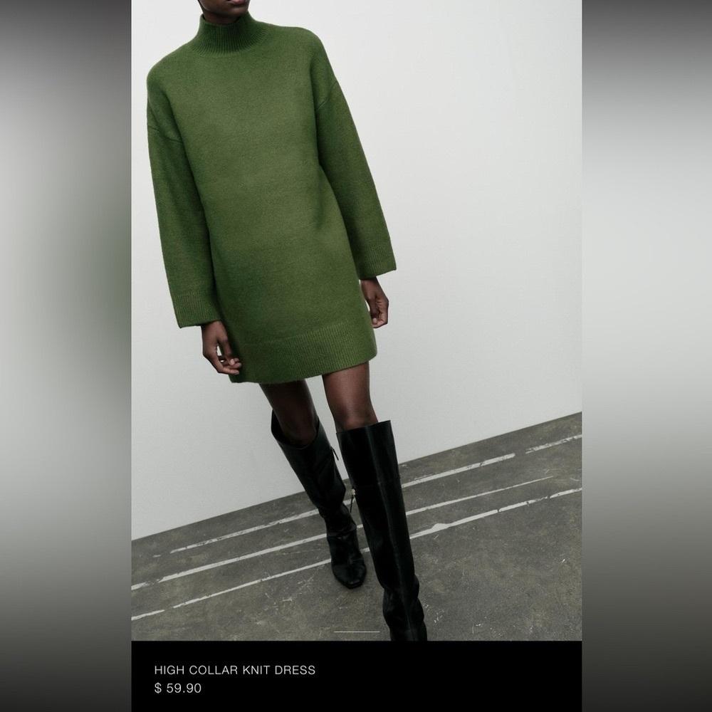 High Collar Knit Dress